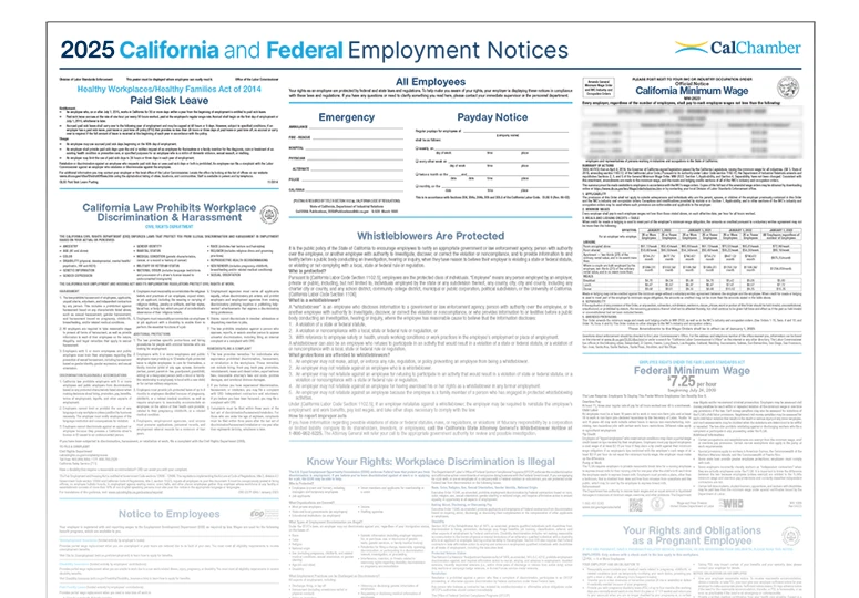 2025 California and Federal Labor Law Poster